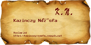 Kazinczy Násfa névjegykártya